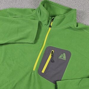 Eddie Bauer First Ascent Pullover Mens XL Green Fleece Half Zip Outdoor Jacket